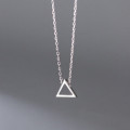 A36916 s925 sterling silver triangle necklace