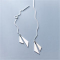 A40648 s925 silver string simple triangle long geometric earrings