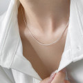 A46083 s925 silver simple square necklace