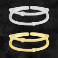 A45088 hollowed double bar adjustable sterling silver s925 ring