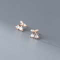 A35743 s925 sterling silver trendy rhinestone earrings