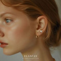 A44451 s925 sterling silver sweet heart extra rhinestone stud heartshape earrings