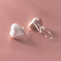 A37298 s925 sterling silver heart heartshape clipon earrings