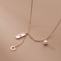 A34055 s925 sterling silver trendy flower necklace