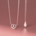 A40757 s925 sterling silver sweet heart rope hollowed design necklace
