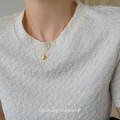 A44252 s925 silver dainty simple elegant heart necklace