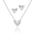 A43602 stud earrings s925 sterling silver unique simple heart necklace