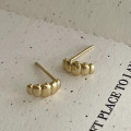 A45016 sterling silver oval stud simple elegant earrings
