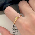 A45014 sterling silver heart simple fashion adjustable ring
