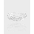 A43647 double layered sterling silver s925 adjustable ring