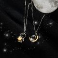 A45390 s925 silver trendy unique moon necklace