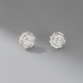 A43151 sterling silver flower fashion trendy rose stud earrings sweet earrings