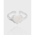 A42441 design heart agate quality sterling silver s925 adjustable ring