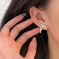 A43721 sterling silver butterfly pearl stud simple elegant earrings