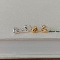 A37361 sterling silver heart stud earrings simple elegant earrings