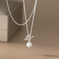 A42846 s925 sterling silver pearl fashion elegant necklace