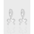 A42814 design butterfly pearl sterling silver s925 earrings