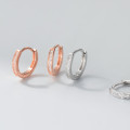 A46422 s925 sterling silver simple rhinestone circle ear buckle