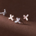 A41231 s925 sterling silver rhinestone stud sweet elegant earrings