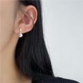 A46167 s925 sterling silver dainty simple ball fringe stud earrings