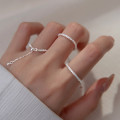 A37020 s925 sterling silver starlight tassel ring