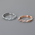A38261 s925 sterling silver rhinestone weave design elegant geometric ring
