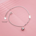 A38141 s925 sterling silver heart charm sweet design elegant bracelet