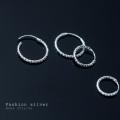 A32389 s925 sterling silver chic unique starlight hoop earrings