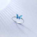 A33504 s925 sterling silver trendy blue butterfly chic simple ring