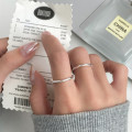 A41382 s925 sterling silver simple adjustable circle design ring