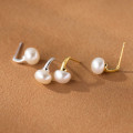 A38570 s925 sterling silver vintage pearl stud design elegant earrings