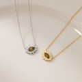 A45173 s925 silver dainty simple elegant rhinestone necklace