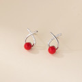 A45303 s925 sterling silver trendy sweet rhinestone stud earrings