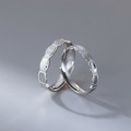 A45431 s925 sterling silver trendy sweet square oval ring