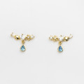 A44871 s925 sterling silver christmas snowflake elegant rhinestone earrings