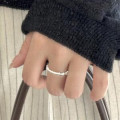 A43848 sterling silver simple fashion adjustable ring