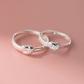 A43491 s925 silver trendy sweet unique simple rope ring