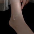 A34295 s925 sterling silver rhinestone anklet chic simple rhinestone star bracelet