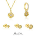 A45523 s925 sterling silver rose stud dainty cubic zirconia fashion trendy earrings