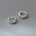 A35607 s925 sterling silver twist simple women chic earrings