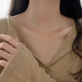 A44154 s925 sterling silver trendy sweet fashion square necklace