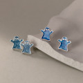 A37304 s925 sterling silver blue stud cute dainty earrings