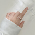 A34324 s925 sterling silver chic rhinestone bar ring