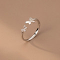 A38965 s925 sterling silver butterfly rhinestone simulateddiamondring trendy ring