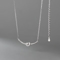 A36743 s925 sterling silver rhinestone rope short necklace