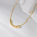 A44361 s925 silver trendy sweet dainty simple necklace