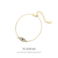A39348 sterling silver cubic zirconia charm design bracelet