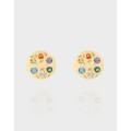 A40337 design colorful cubic zirconia stud sterling silver s925 earrings
