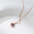 A45502 s925 silver trendy sweet ball dainty rhinestone necklace