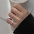 A36982 s925 sterling silver trendy weave irregular bar chic ring